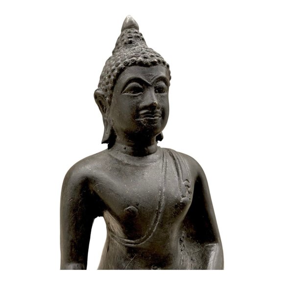 Buddha Bronze Statue Seated Shakyamuni in the Bhumisparsha Touching Earth 6.5” - Picture 2 of 10